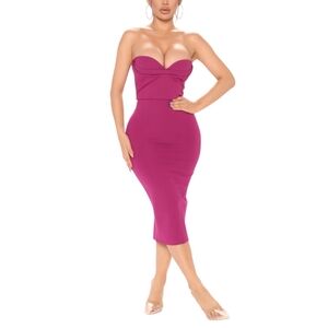 Little Goddess Midi Dress - Magenta Size: XL